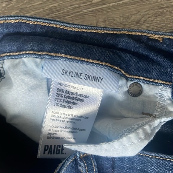 PAIGE Sz 27 Skyline Skinny Dark Wash Jeans denim - Picture 3 of 9